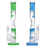 14 inch tall glass water pipe hand-drawn