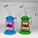 Handmade Monster Themed Glass Dab Rig with Quartz Banger 14mm
