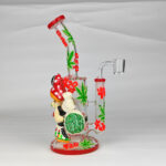 420 Mushroom Character Glass Dab Rig with Quartz Banger