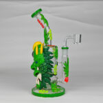 420 Green Dragon Glass Bong Dab Rig with Quartz Banger