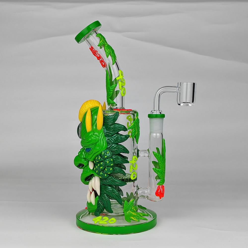 IMG_20260430_212627_副本 420 Green Dragon Glass Bong Dab Rig with Quartz Banger - Image 1