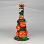 3D Handmade Halloween Haunted Tree Dab Rig with Glow-in-the-Dark Ghost & Jack-O'-Lantern, 14mm Quartz Banger Included - Image 2