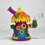Cartoon Glass Bong Water Pipe with Quartz Bange