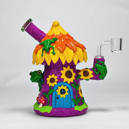 Cartoon Glass Bong Water Pipe with Quartz Bange