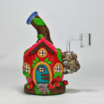 Cartoon Glass Bong Water Pipe with Quartz Bange