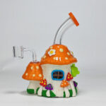 Cartoon Glass Bong Water Pipe with Quartz Bange