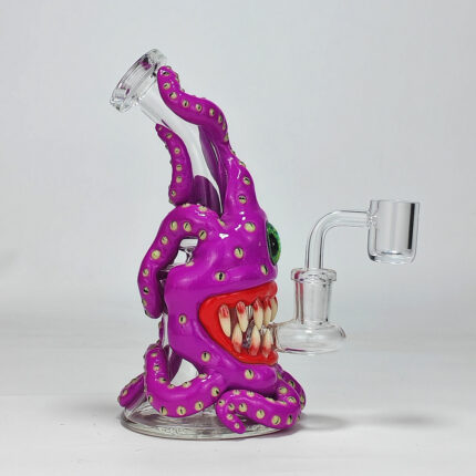 Cartoon Glass Bong Water Pipe with Quartz Bange